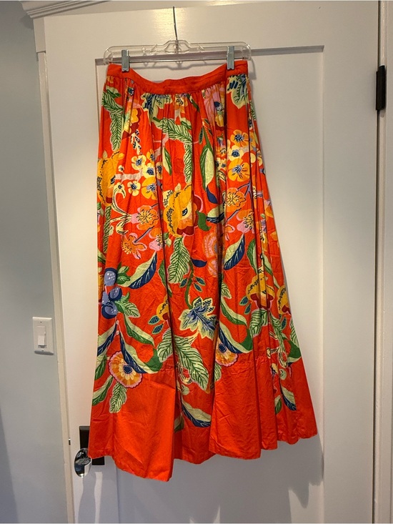Anthropologie Dresses & Skirts - Maeve Anthropologie Bold Orange Floral Maxi Skirt